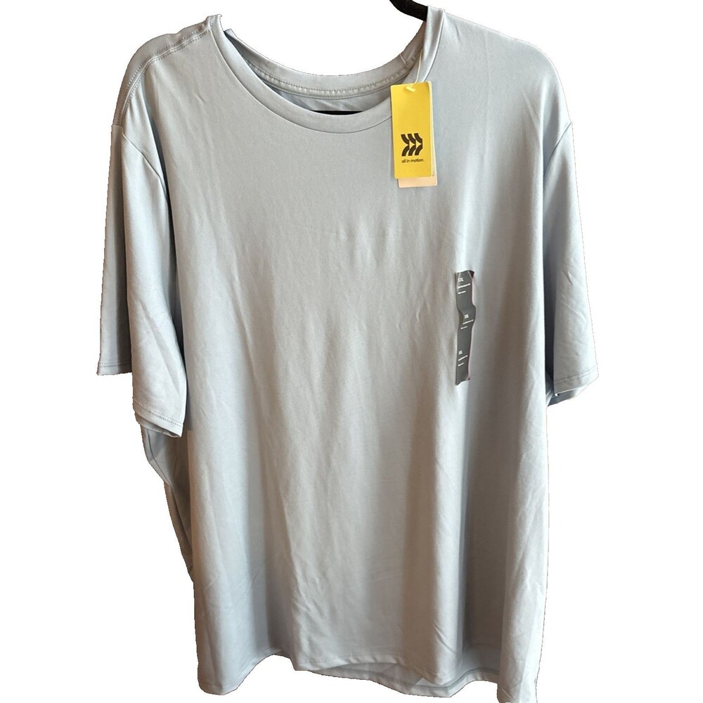 All In Motion Men's XXL Relaxed Performance T-Shirt Light Blue Quick Dry NWT